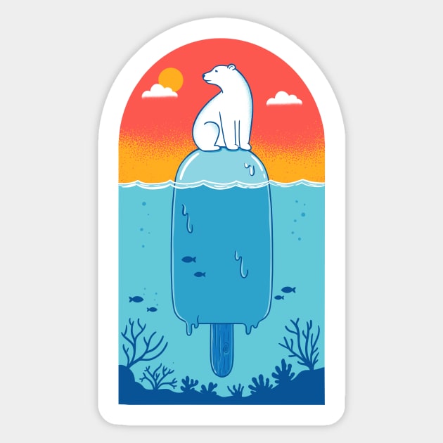 Melting in the ocean Sticker by coffeeman